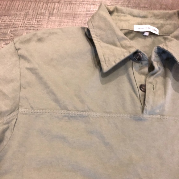 James Perse NWOT Long Sleeve Olive Polo Shirt Med - Picture 4 of 4